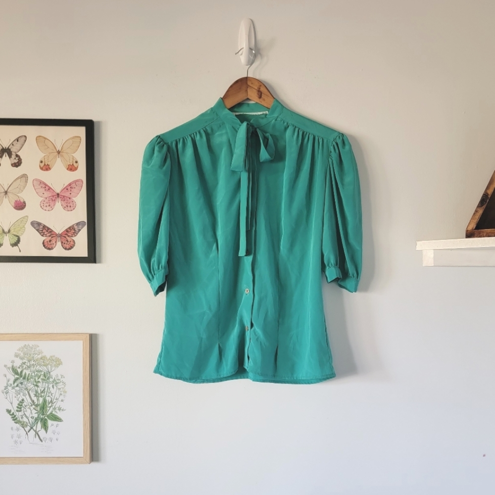 Vintage Tie Neck Blouse